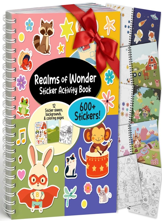 آرت كريتيفيتي كتاب أنشطة ملصقات ArtCreativity للأطفال والكبار - أكثر من 600 ملصق إبداعي، 12 مشهدًا فريدًا وصفحات تلوين - أساسيات السفر للأطفال الصغار - هدية حرفية ممتعة للأولاد والبنات - Image 1